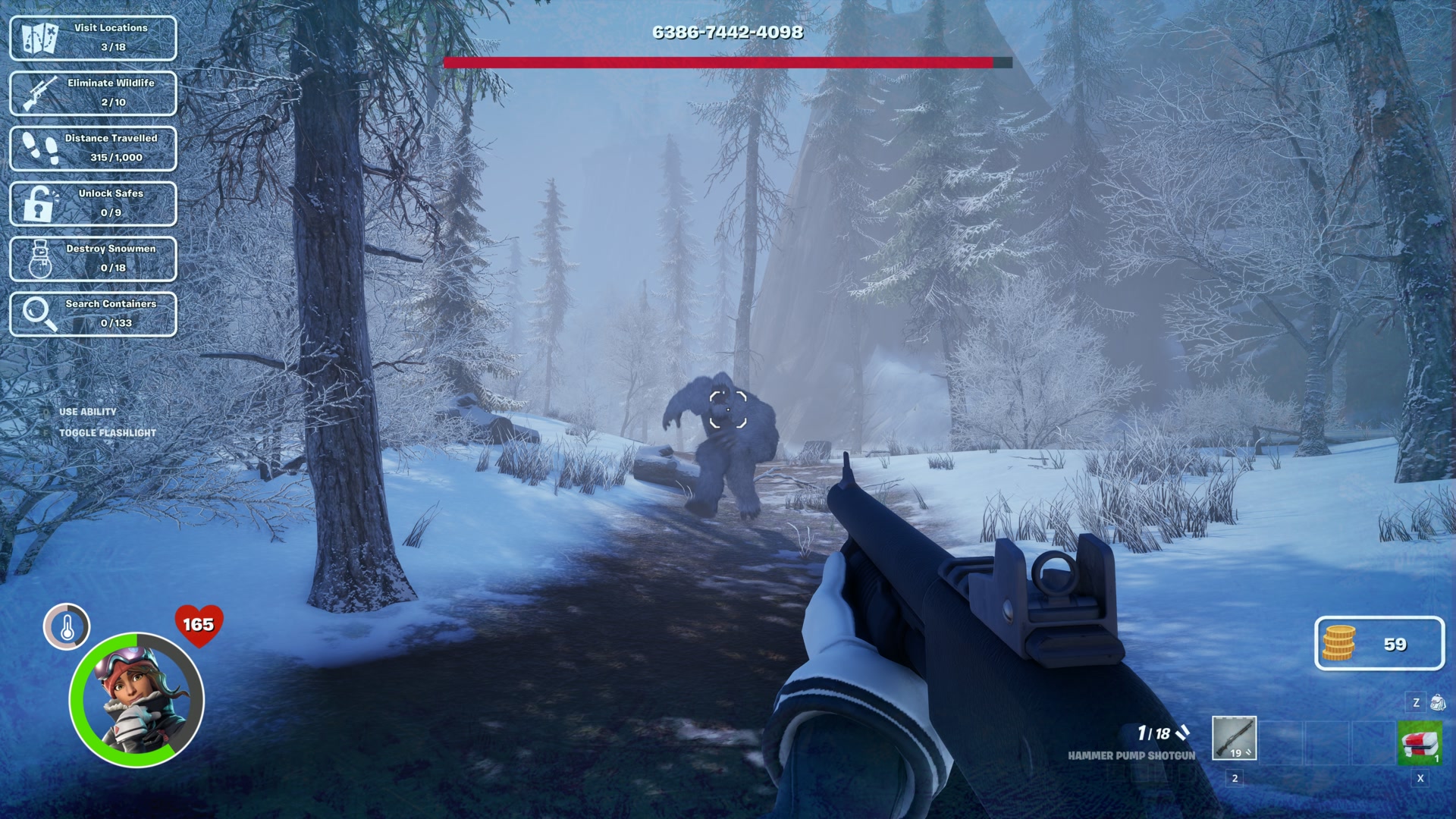Facing the Yeti in a frozen forest